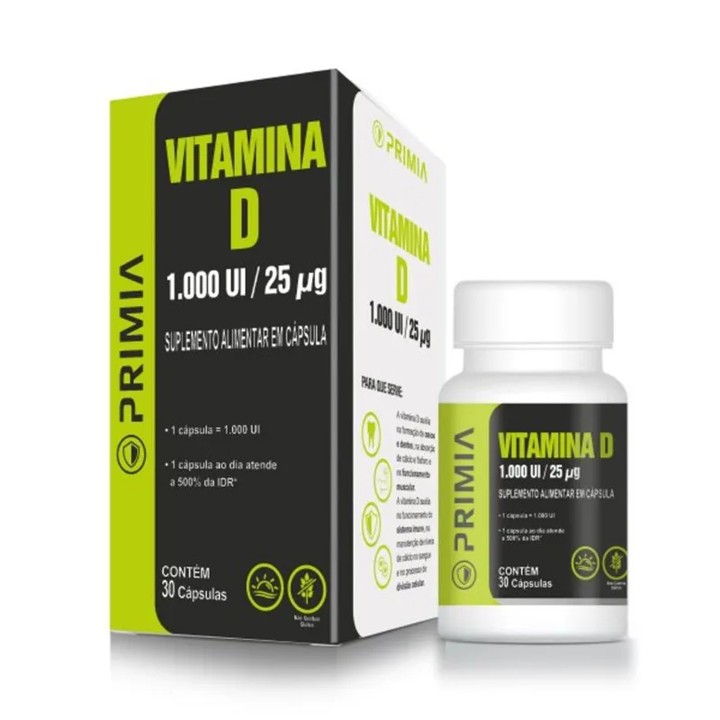 Vitamina D Primia 1 000UI 30 Cápsulas PRIMIA VITAMINA D 1000UI 30CAP