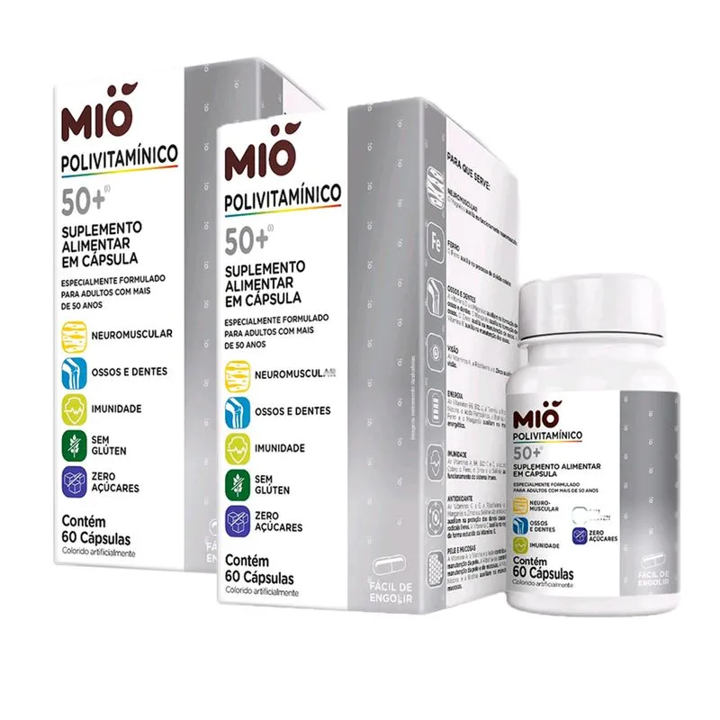 Kit 2 Polivitamínico 50+ Mió 60 Cápsulas