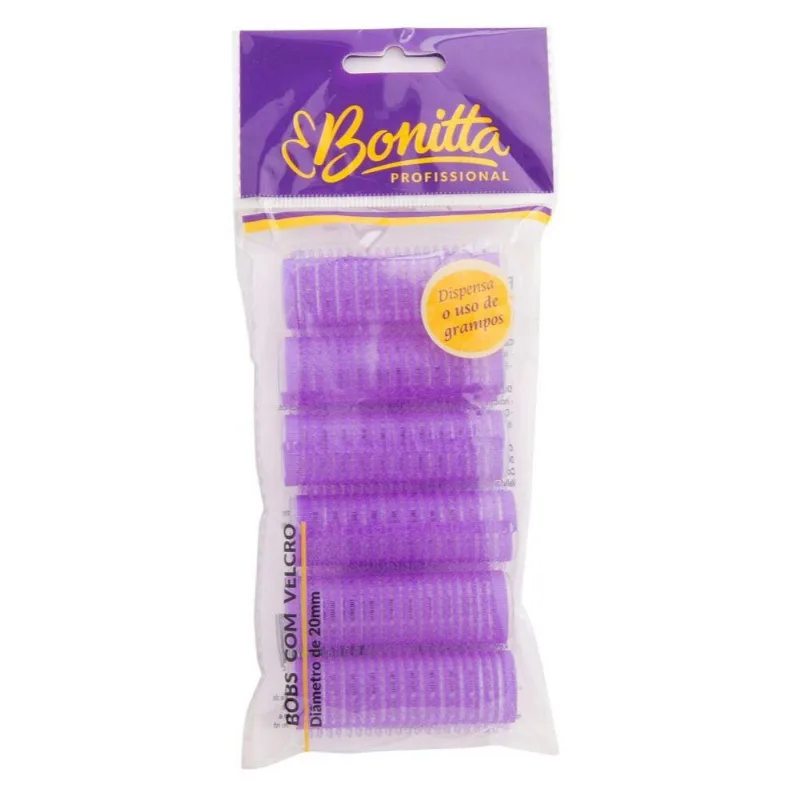 Kit Com 6 Bobs Autoaderente Pequeno 6 Cm Efeito Cachos