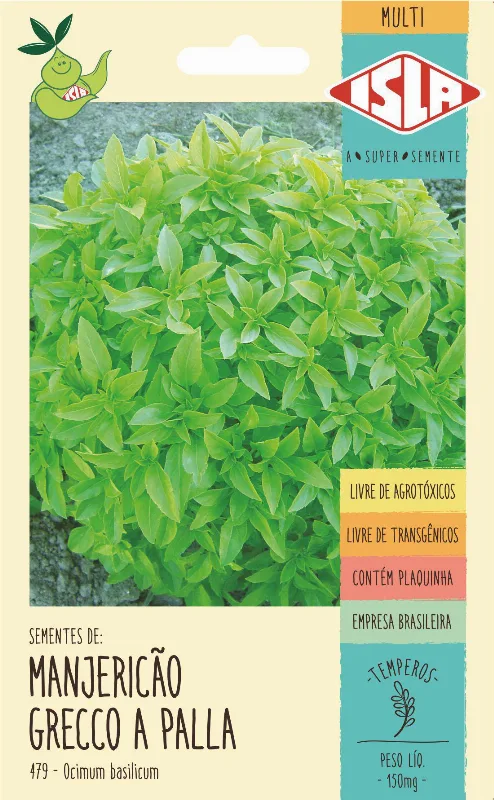 Sementes De Manjericão Grecco A Palla 20 Envelopes