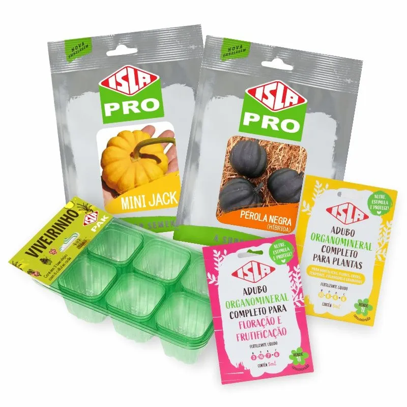 Kit de Sementes Abóboras Super Mini Jack e Pérola Negra