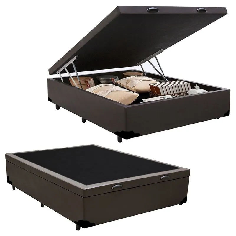 Cama Box Baú Viúva SerenePrime Sintético Marrom 44x128x188