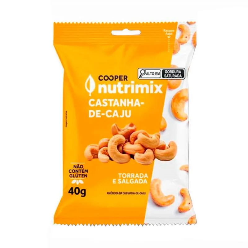 Castanha-de-Caju Torrada e Salgada Cooper Nutrimix 40g