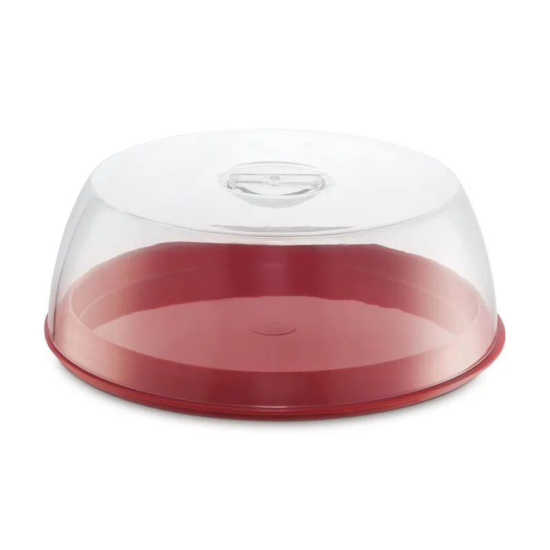 Porta Bolo Para Cozinha Boleira Plus Com Tampa Uz Vermelho