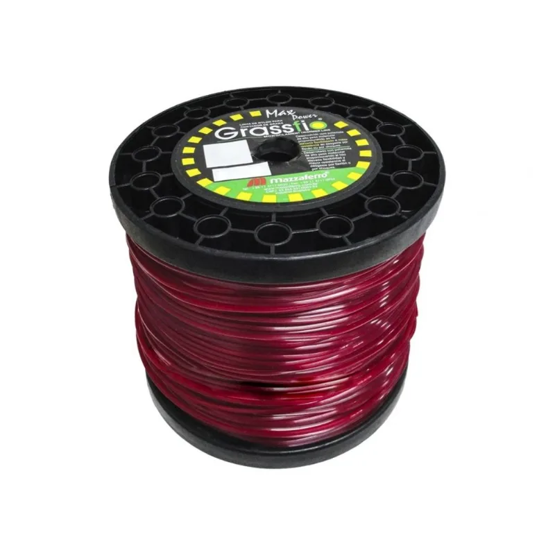 Fio Nylon Cortador Grama Quadrado 3,0Mm 2Kg Vermelho