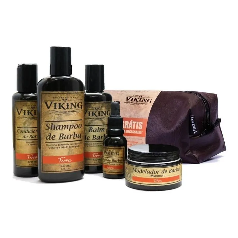 Kit Completo Para Barba Linha Terra Viking