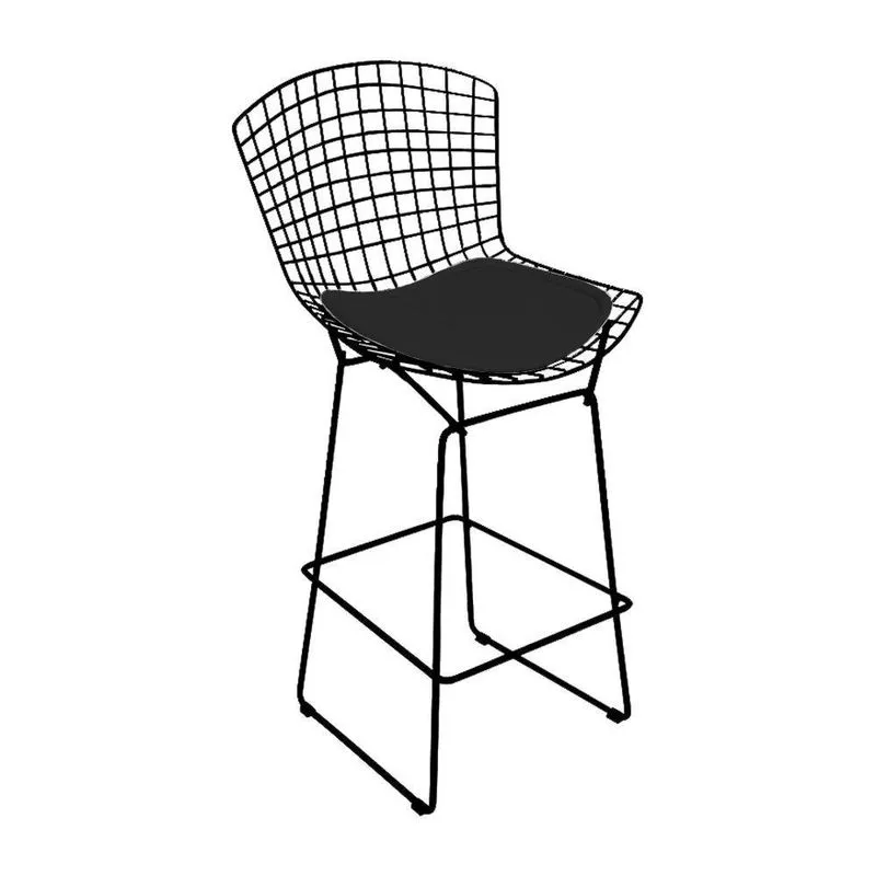 Banqueta Bertoia Preta D70 Assento Preto Cor Preto