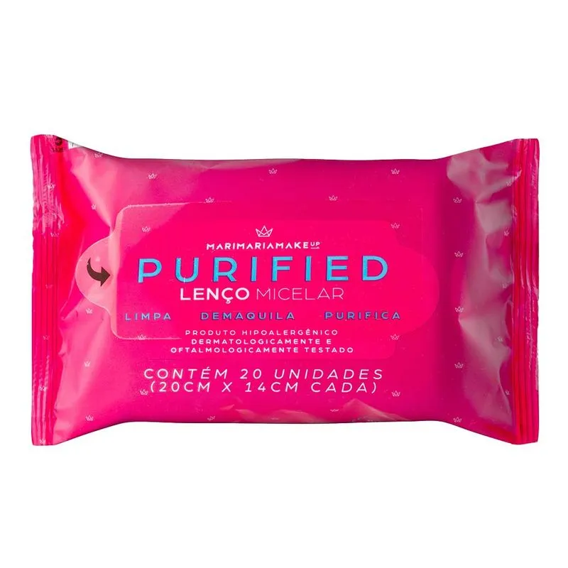 Lenço Demaquilante Micelar Mari Maria Make-up Purified 20 Un