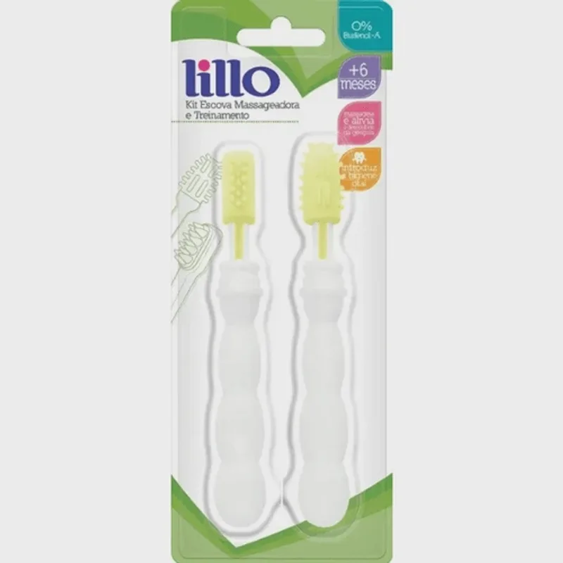 KIT LILLO ESCOVA DENTAL MASSAGEADORA COM 2 UNIDADES R:609400