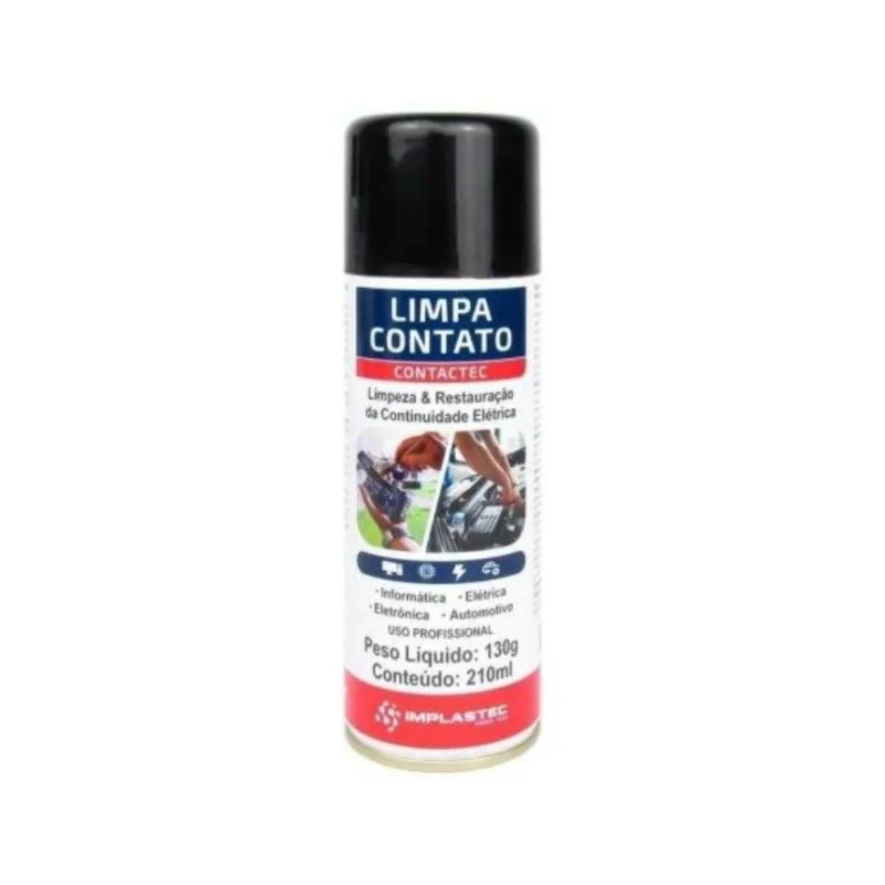 Spray Limpa Contato Implastec Contactec Para Informática Eletrônica Elétrica 130g 210ml