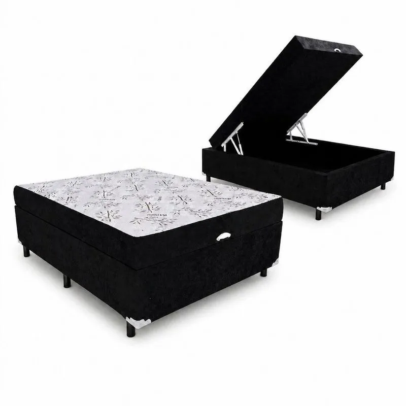 Cama Box Com Baú Casal Cama Box Baú Conjugada Com Colchão 12cm Conjugado Galeria