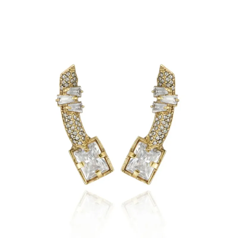 Brinco Jazz Claudia Arbex Ouro Vintage