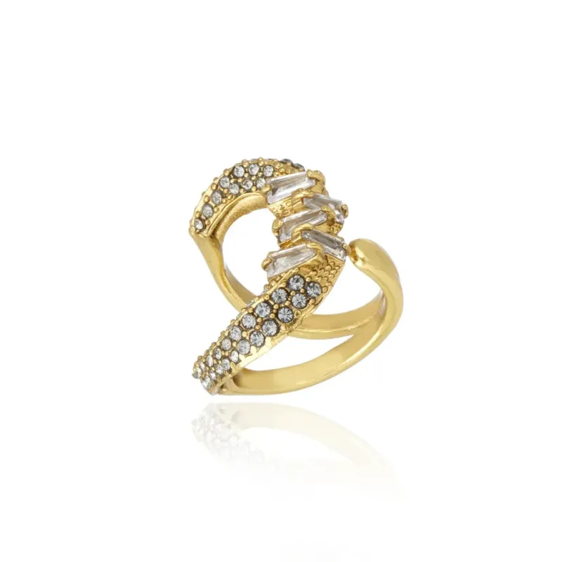Anel Jazz Claudia Arbex Ouro Vintage