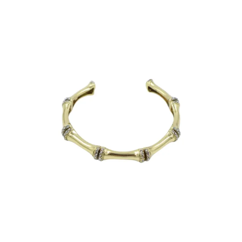 Bracelete Bambu Claudia Arbex Ouro Vintage