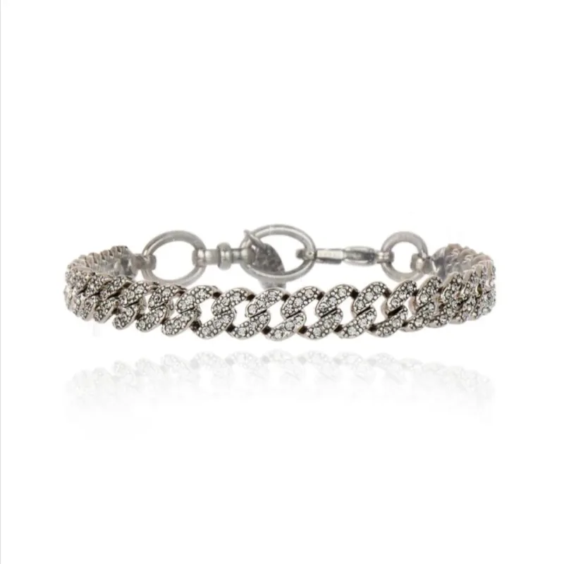 Pulseira Rock Lovers Claudia Arbex Prata Vintage