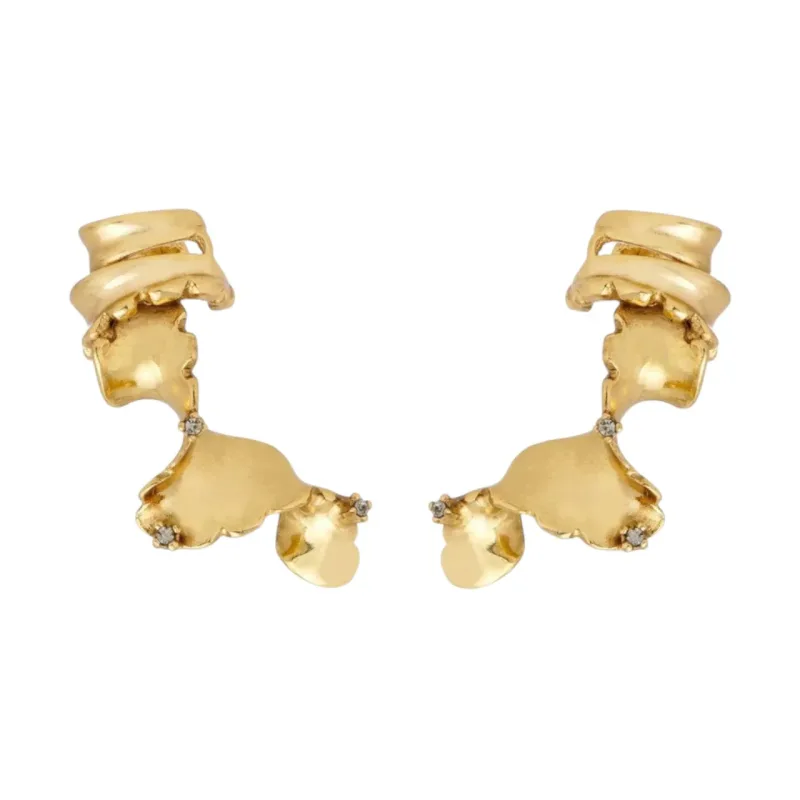 Brinco Line Organic Claudia Arbex Ouro Vintage