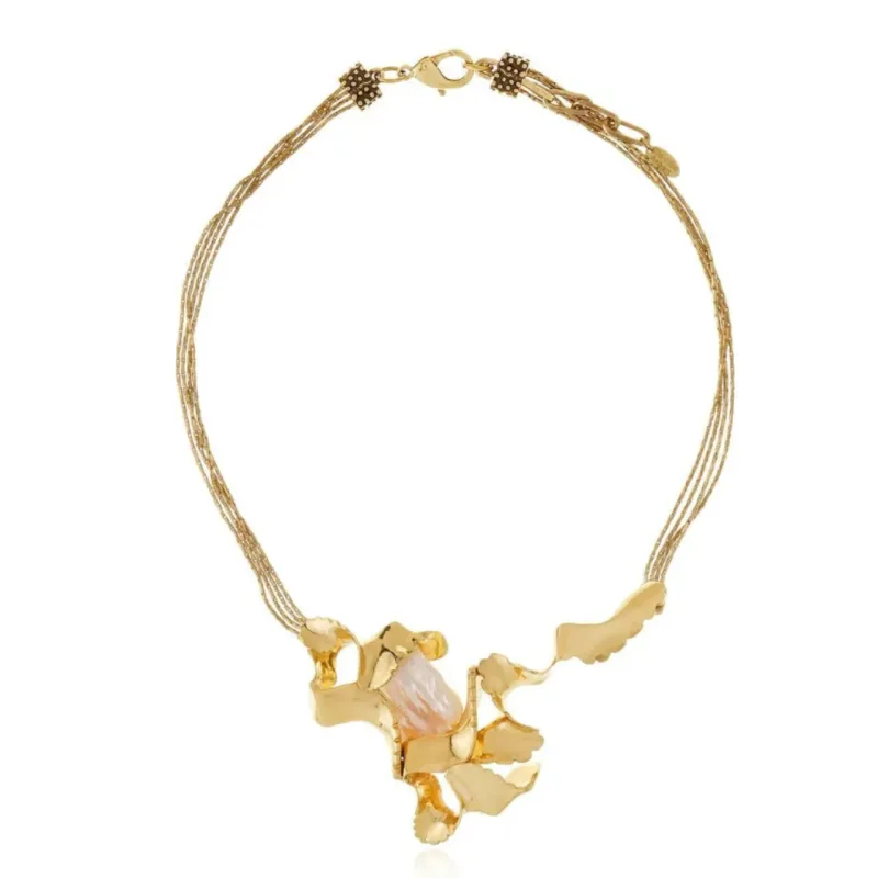 Colar Line Organic Claudia Arbex Ouro Vintage