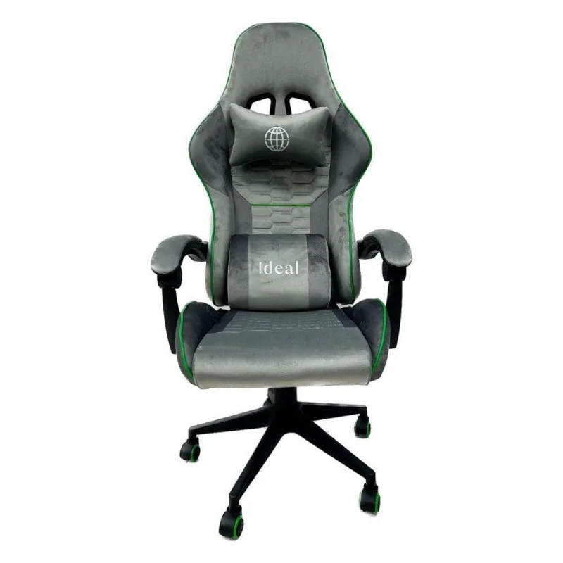 Cadeira Gamer BRX Gamer Giratória Veludo Apoio Ajustável Cinza