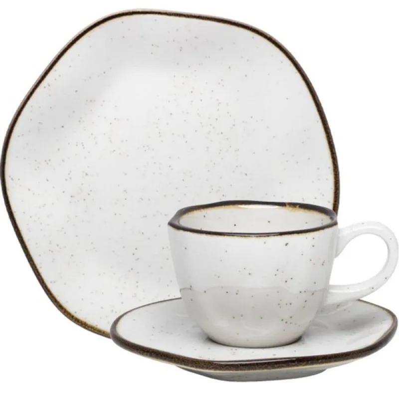 Kit Jogo Café Da Manhã Lanche Porcelana 220ml Para 2 Pessoas