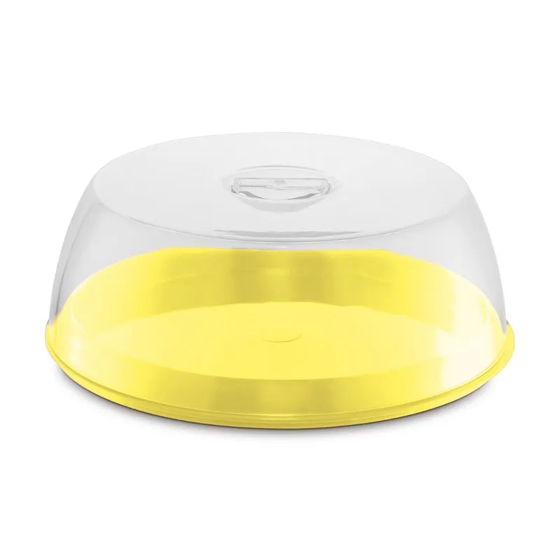 Porta Bolo Para Cozinha Boleira Plus Com Tampa Uz Amarelo