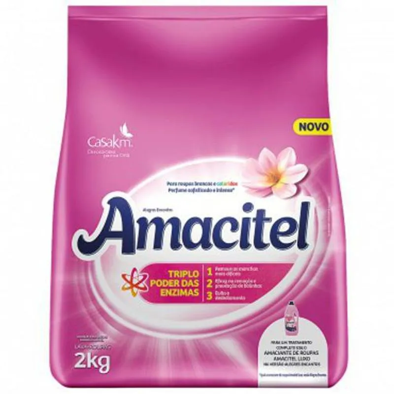 Lava Roupas Amacitel Casa Km Alegres Encantos 500g