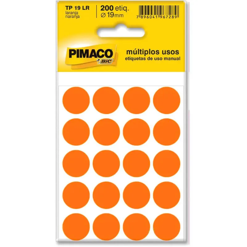 Etiqueta TP 19 Laranja - Pimaco