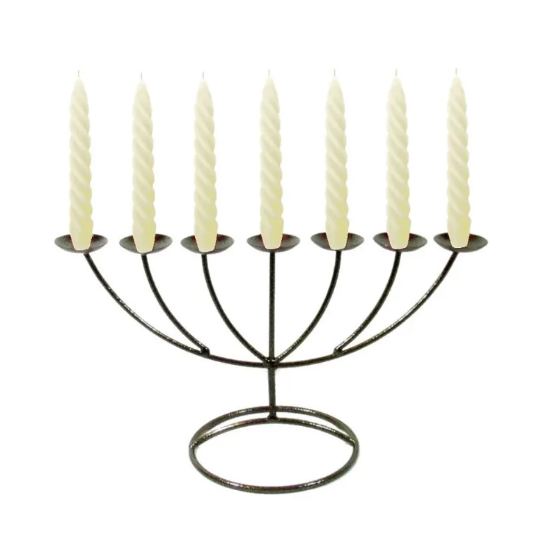 Menorah Castiçal 7 Braços Velas brancas 32 cm X 19cm Velitas