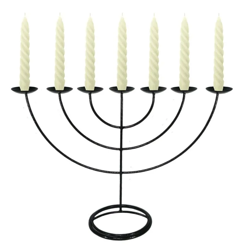 Menorah 48 Cm X 36 Cm Castiçal 7 Braços Velas Brancas