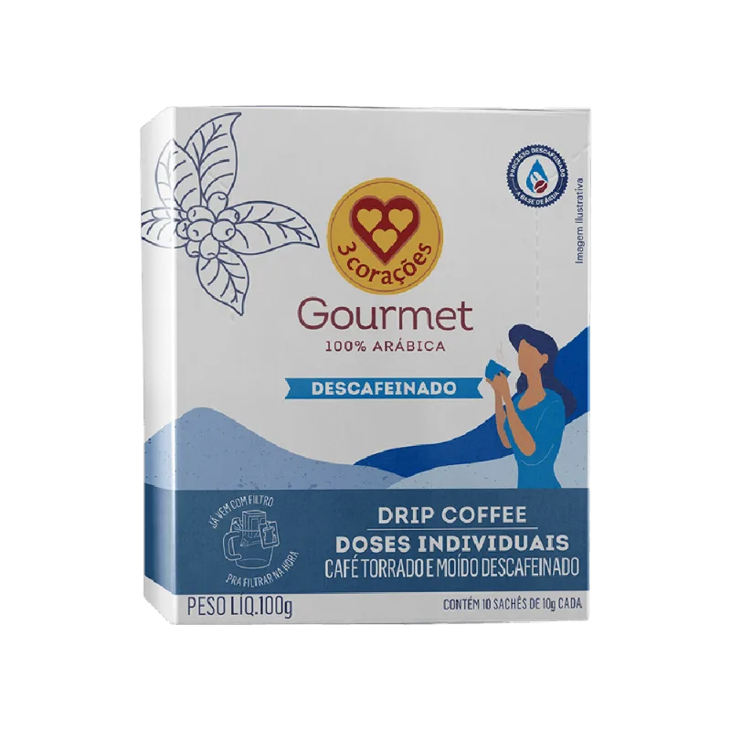 Drip Coffee Descafeinado Gourmet 3 Corações