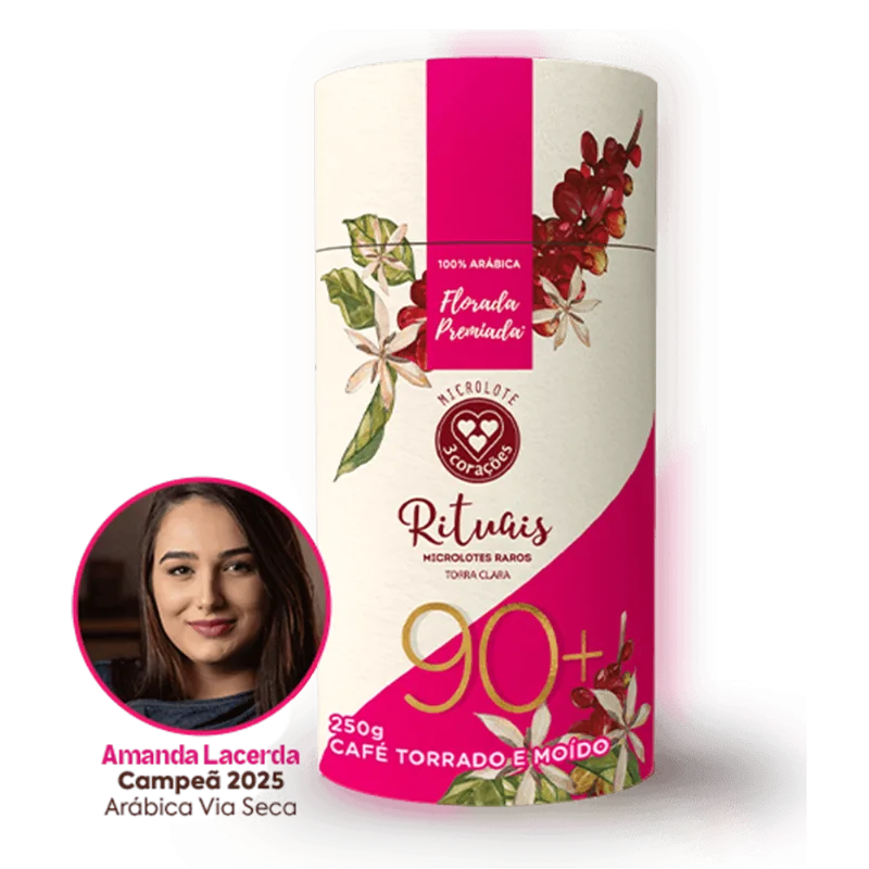 Café Torrado e Moído Florada 90+ Arábica Amanda Evaristo Lacerda 3 Corações Lata 250g