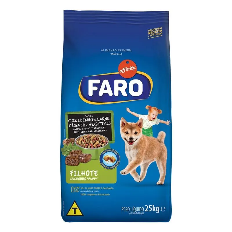 Faro Cao Filhote Carne Figado Vegetais 25Kg
