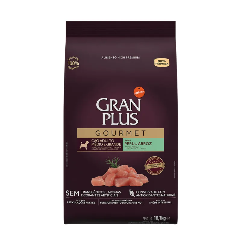 GP Gourmet Cão Adulto Médio e Grande Peru e Arroz - 10,1Kg