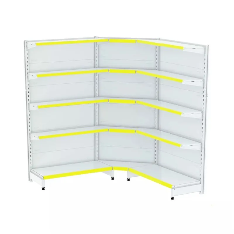 Gondola Parede 170 Fit Ate 2 Metros 1 Canto Branco 15b Pe Amarelo