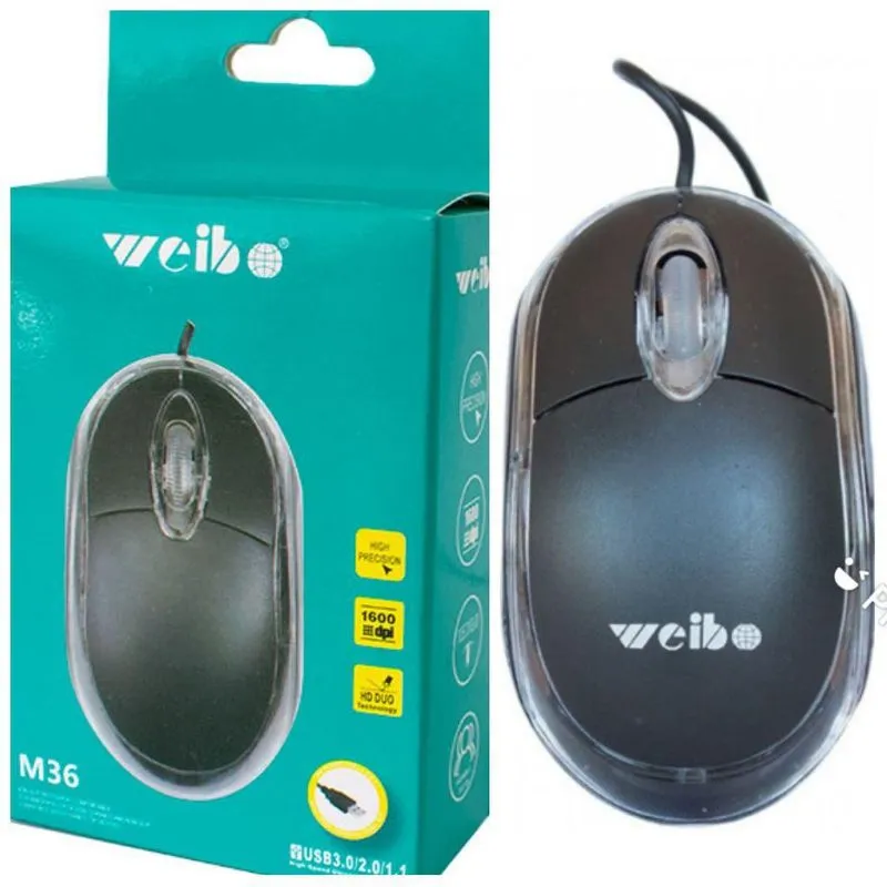 Mouse Óptico Pc Weibo 1600dpi C Led