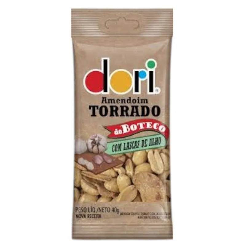 Amendoim Torrado Boteco Com Lascas De Alho 40g Dori
