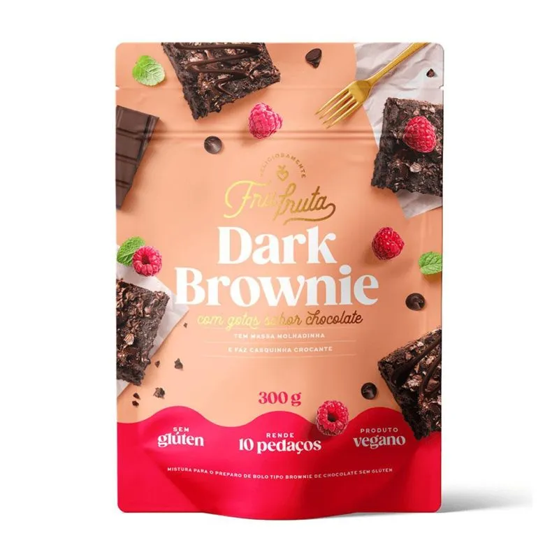 Massa Brownie Gotas Chocolate Frufruta Sem Glúten Vegano
