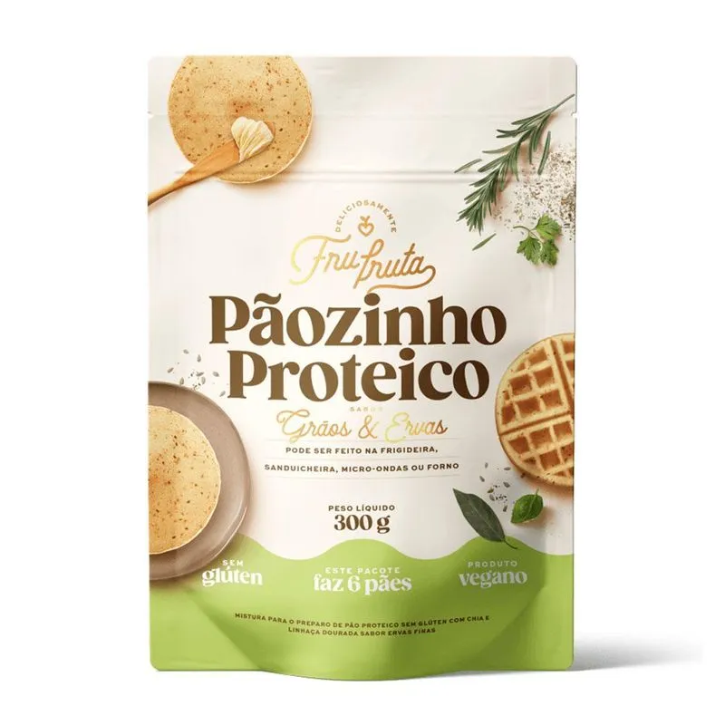 Massa Pão Proteica Sabor Grãos E Ervas Sem Glúten Vegano