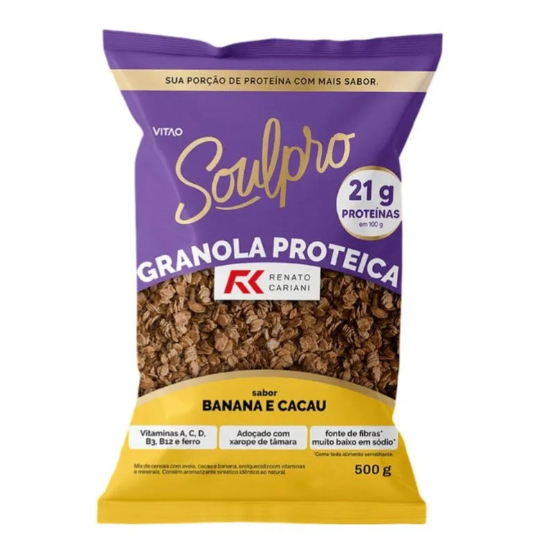 Granola Proteica Sabor Banana E Cacau 500g Vitao