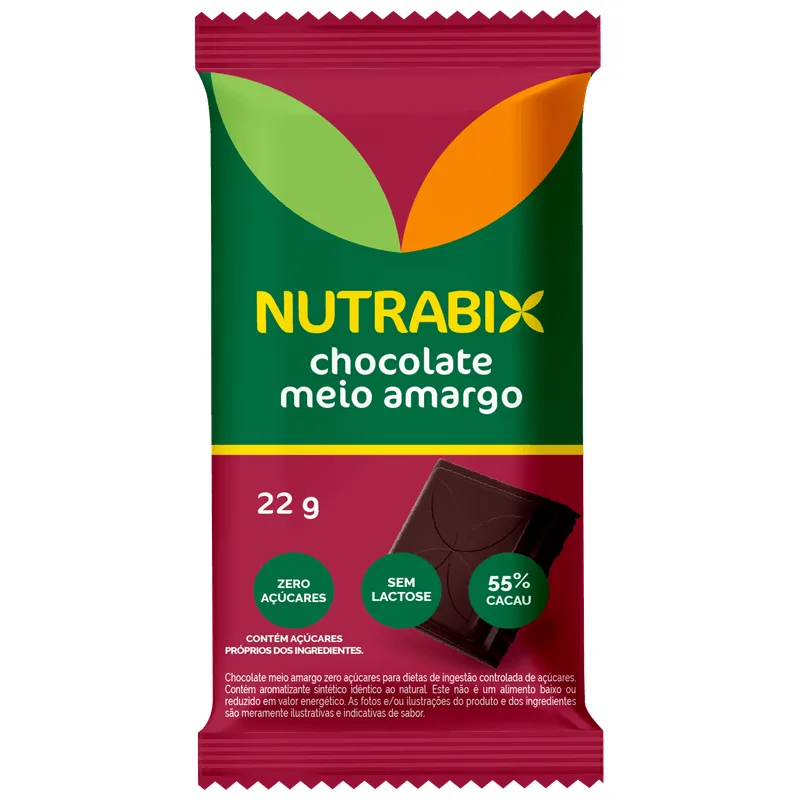 Chocolate Nutrabix Meio Amargo 22g