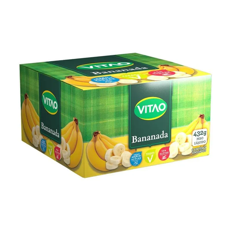 Bananada Zero Display Com 24 Unidades De 18g - Vitao 8053