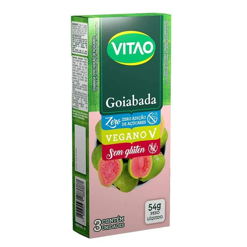 Goiabada Zero Display Com 3 Unidades De 18g - Vitao