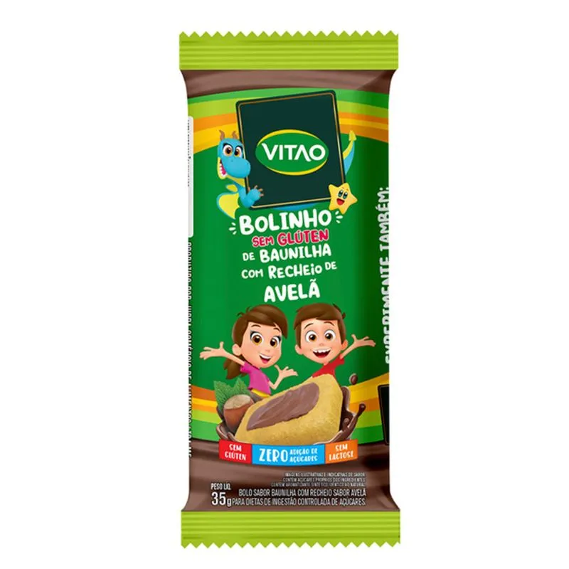 Bolinho Vitao Recheio De Avelã Zero Açúcar 35g