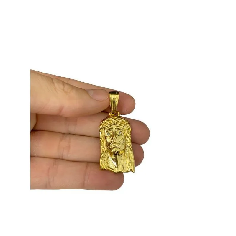 Pingente Rosto De Cristo P - Banhado A Ouro 18k
