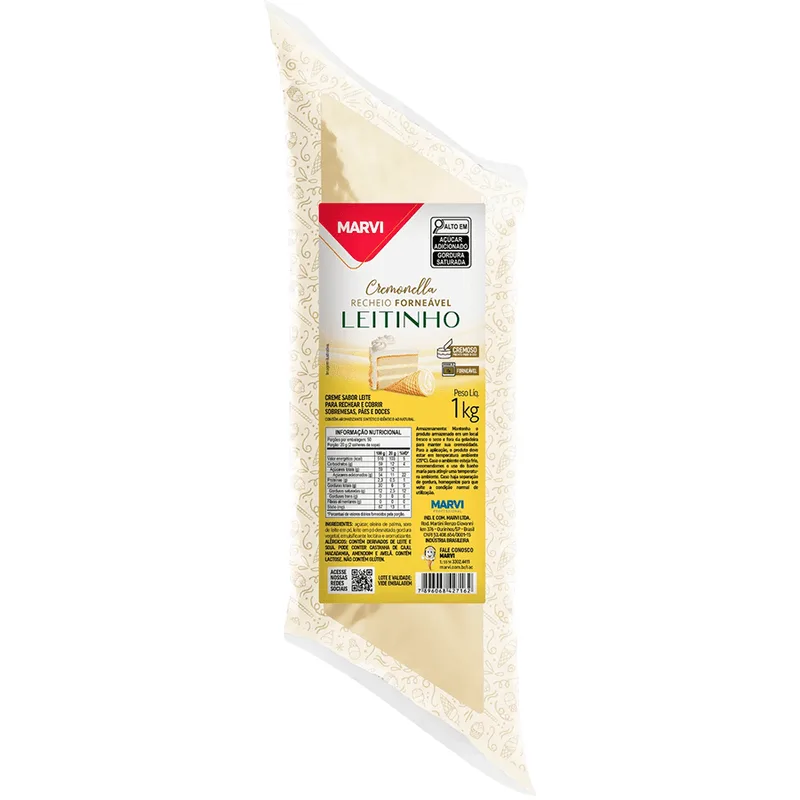 Bisnaga Recheio Forneável Sabor Leitinho 1,01KG MARVI RECHEIO FORNEAVEL LEITINHO 1,01KG MARVI