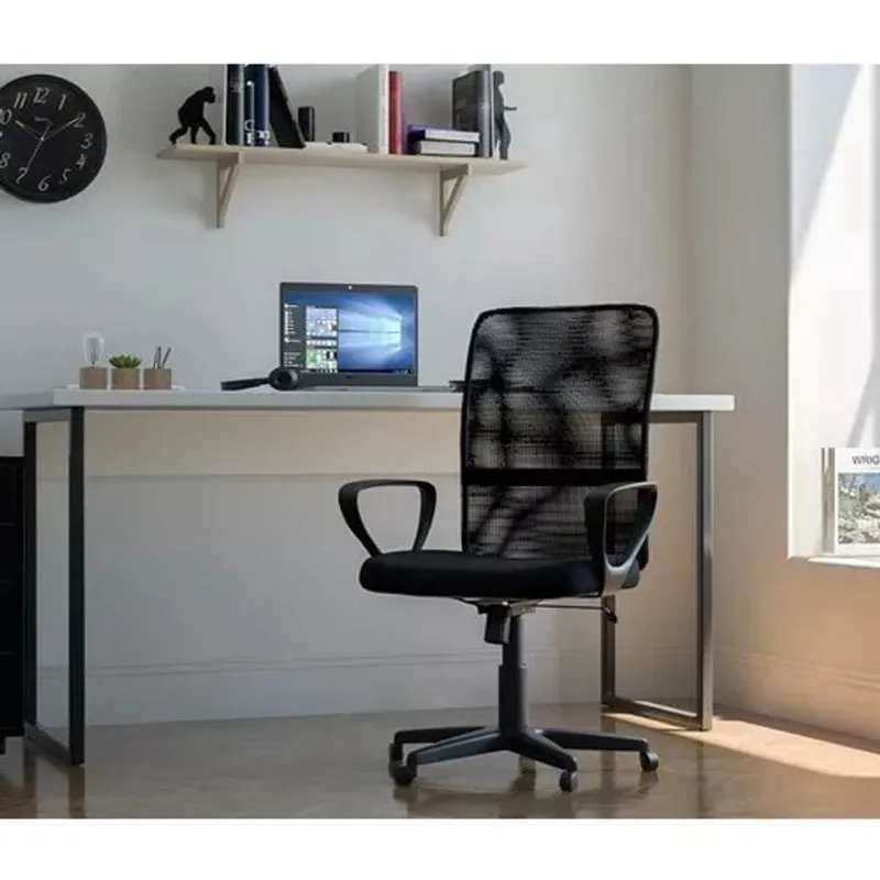 Cadeira Com Rodinhas Gamer Preta Anatômica Para Trabalhar