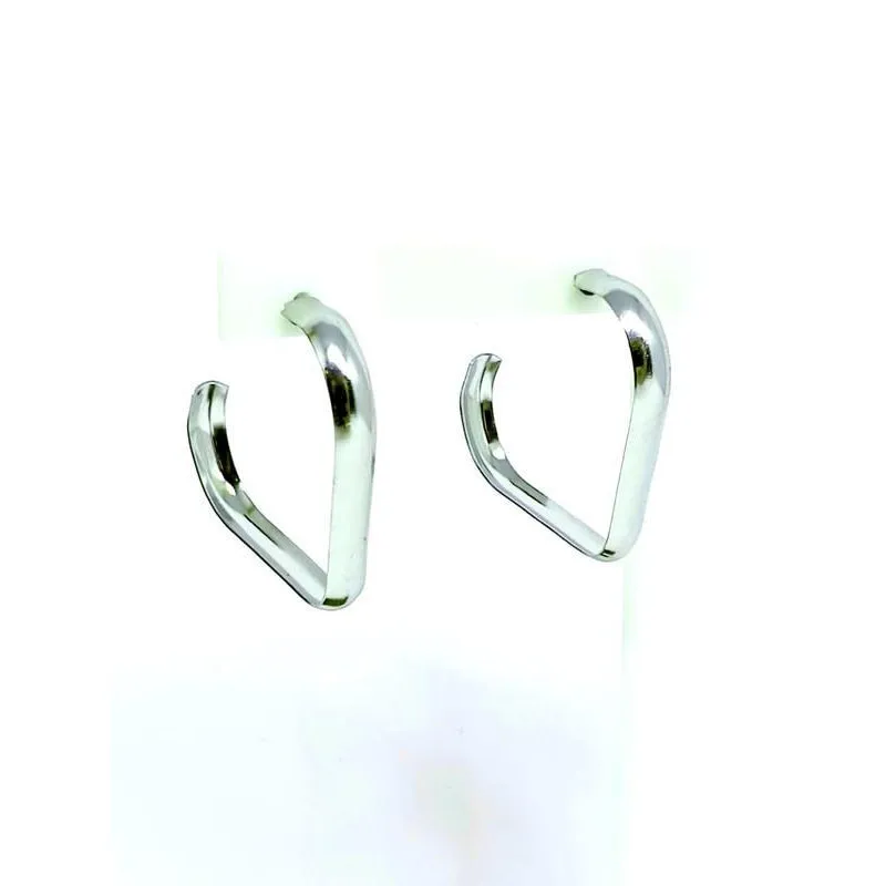 Brinco Folheado A Rhodium Argola Coração