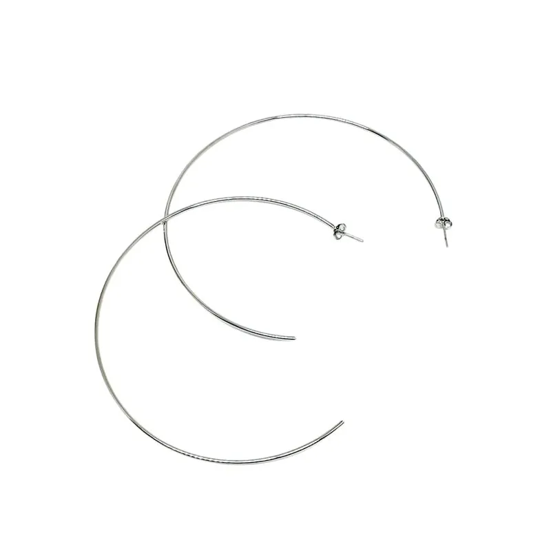 Brinco Folheado A Rhodium Argola Extra Grande