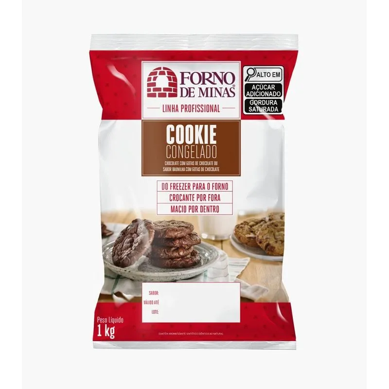 Cookie Gotas de Chocolate Forno de Minas 50g Caixa 20 Unidades Crocante