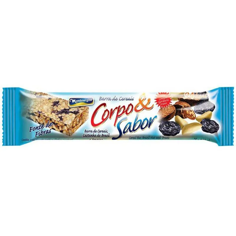 Barra Cereal Corpo &amp; Sabor Castanha Do Pará Ameixa 25g