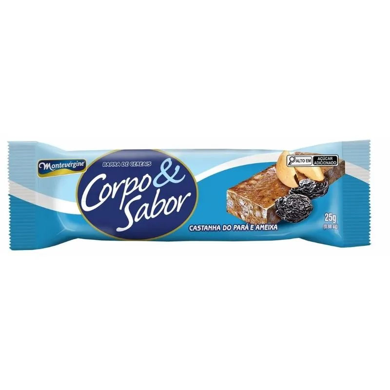 Barra De Cereais Montevérgine Corpo E Sabor Castanha Do Pará E Ameixa 25g Montevergine